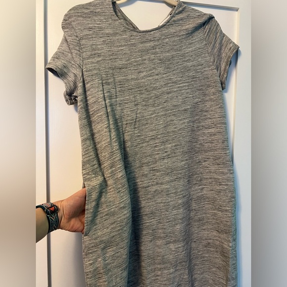 J. Jill Pure Pima Cotton Jersey Elevated Maxi Dress short sleeve  grey Medium - Picture 4 of 7